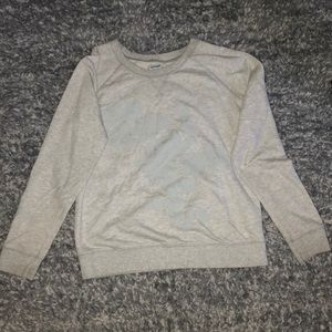 Grey crew neck flower detailing